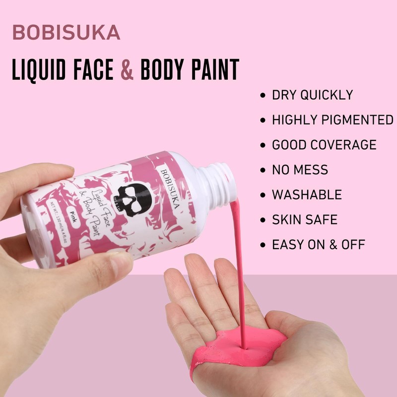 BOBISUKA Pink Liquid Texture Face and Body Paint Washable