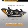 CNNELL Headlights Assembly Pair Compatible with Hyundai Elantra 2017-2018 Passenger