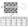 Keple C-shaped Hook Screws with Dowels 10/5.5 x 90, Eye
