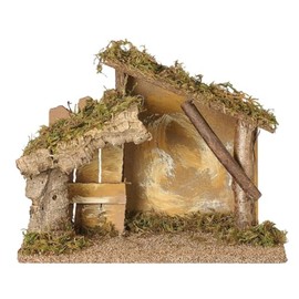 Roman Fontanini 9-Inch Nativity Stable – Handcrafted Rustic Manger for 5-Inch Figures – Traditional Christmas Crèche Display