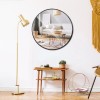 segawe 24" Metal Frame Round Wall Mirror for Bedroom Bathroom
