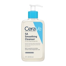 CeraVe SA Limpiador Anti-Rugosidades, para Piel Seca en Rostro y Cuerpo, con Ácido Salicílico, Ácido Hialurónico y 3 Ceramidas Esenciales, Elimina Impurezas y Restaura Suavidad, 236 ml