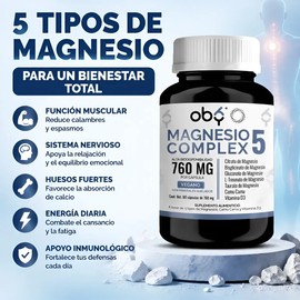 Bisglicinato De Magnesio Complex 5 60 Cápsulas