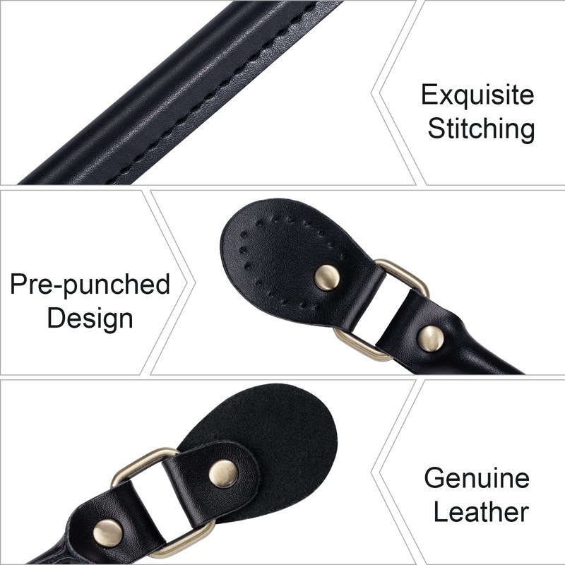 Jeesblsy Leather Handbag Handles, Bag Handle, Leather Replacement Bag Hanger,