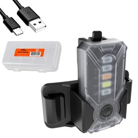 Nitecore NU07 LE Red Blue Green Yellow White 5-Colored USB-C Rechargeable Tactical Identification Signal and Safety Light with Attachments for Helmet, Hook and Loop, or Molle with LumenTac Organizer