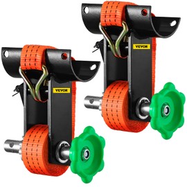 VEVOR 2" OD Round Pipe Steel Tube Mount Ratchet Tie-Downs, 108" x 2", Black, 1000 lbs Load Capacity, Compatible with Truck, Van
