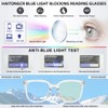 HAITONGCR Reading Blue Light Blocking Glasses Black&Green&Clear R1112