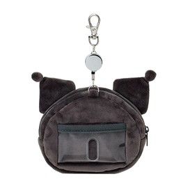 Sanrio Face-shaped Pass Case & Pouch Kuromi Cotton, PVC, Steel, Polyester Pass Holder With Reel Small Item Storage For Ages 15 and Up 303305