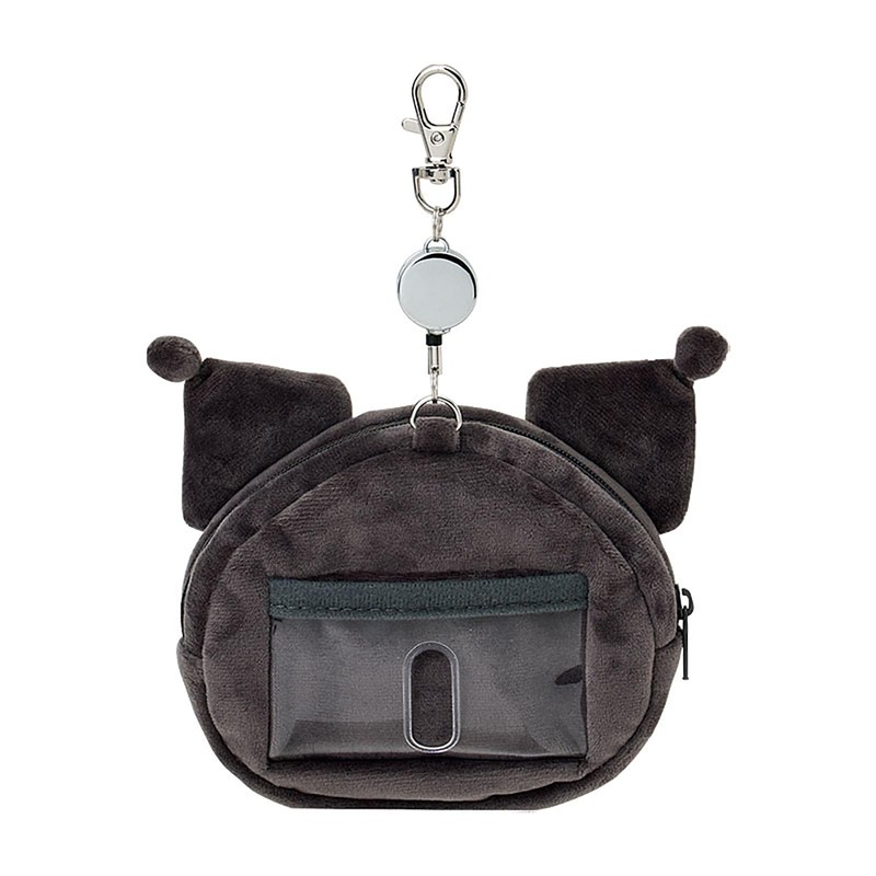 Sanrio Face-shaped Pass Case & Pouch Kuromi Cotton, PVC, Steel,