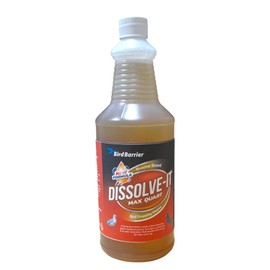Bird Barrier Dissolve-It Max Enzyme Cleaner - Mix with Water – Bird Dropping Cleaner - Dissolves Waste – Treat Affected Areas Before Installing Bird Control Products - Bird Cage Cleaner - 1 Quart