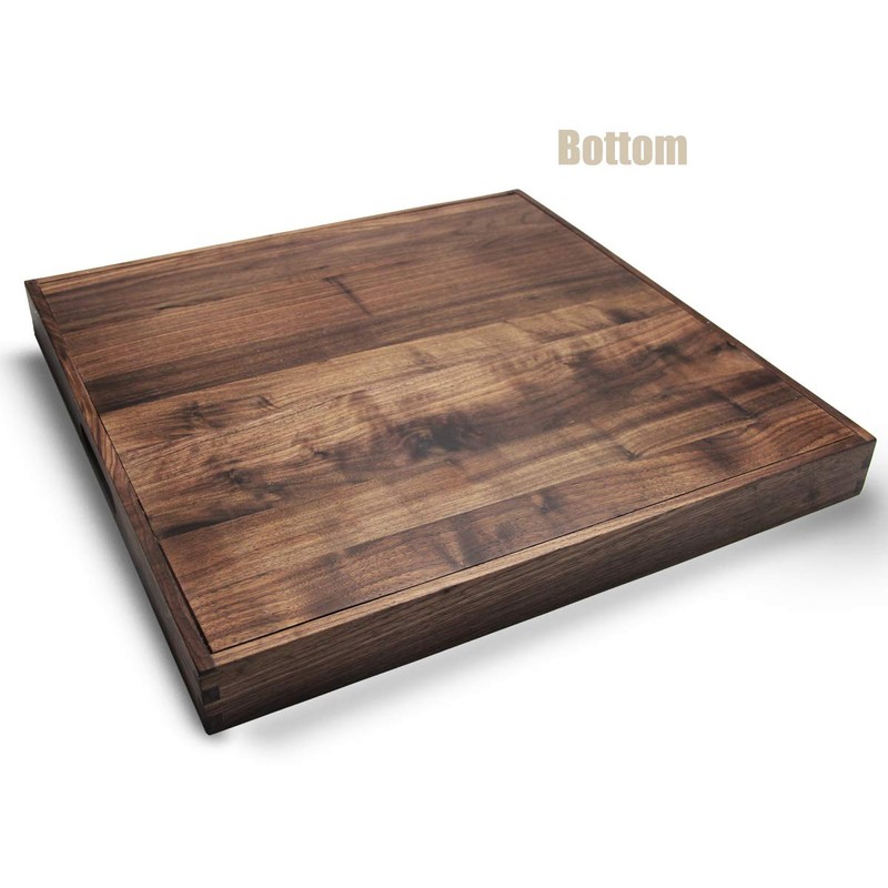 MAGIGO 19 x 19 Inches Large Square Black Walnut Wood