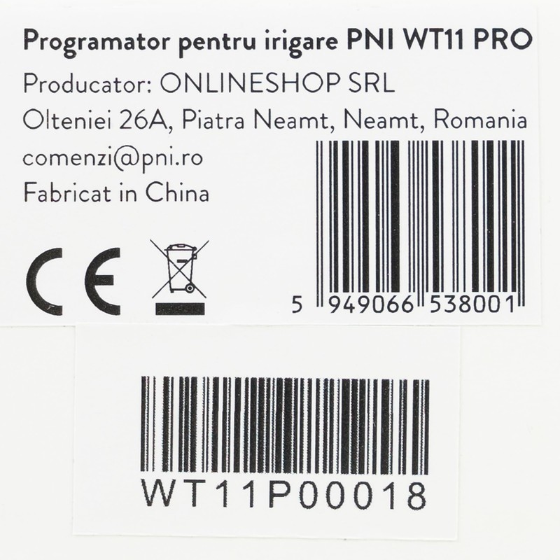 PNI Irrigation Programmer WT11 PRO, LCD Display, 3/4 Connection, Black
