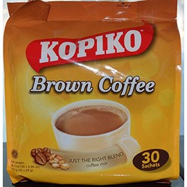 Kopiko Instant 3 in 1 Brown Coffee Mix with Creamer and Sugar 30 Count Per Bag