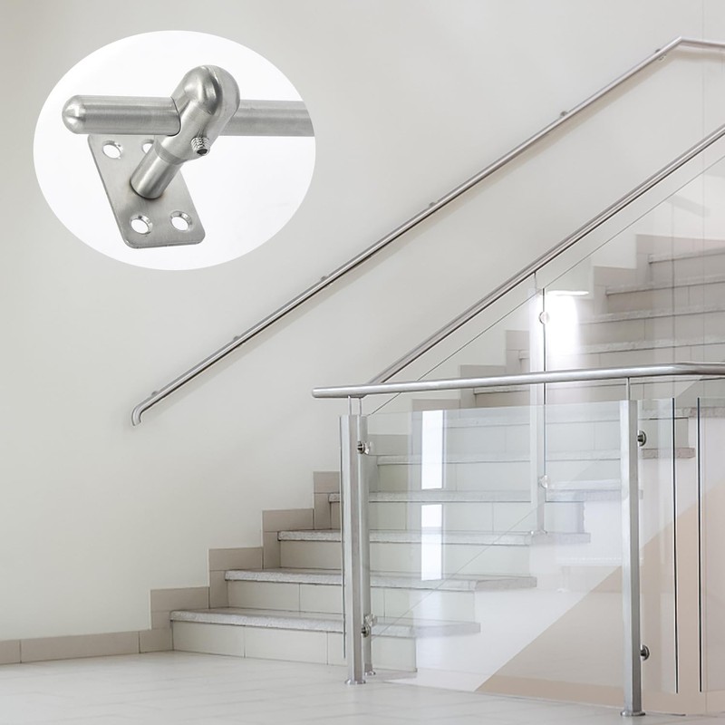 Handrail Holder Stainless Steel Adjustable Handrail Carrier, Pack of 2