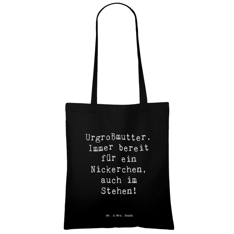 Mr. & Mrs. Panda Tragetasche Spruch Urgroßmutter Nickerchen - Geschenk,