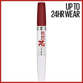 MAYBELLINE Maybelline Super Stay 24, 2-Step Liquid Lipstick Makeup, Long Lasting Highly Pigmented Color with Moisturizing Balm, Everlasting Wine, Plum Red, 1 Count