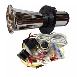 Obcon Car Horn OOGA Easy Install Kit Button Air Lunch Truck Van Hot Rod Classic Chrome