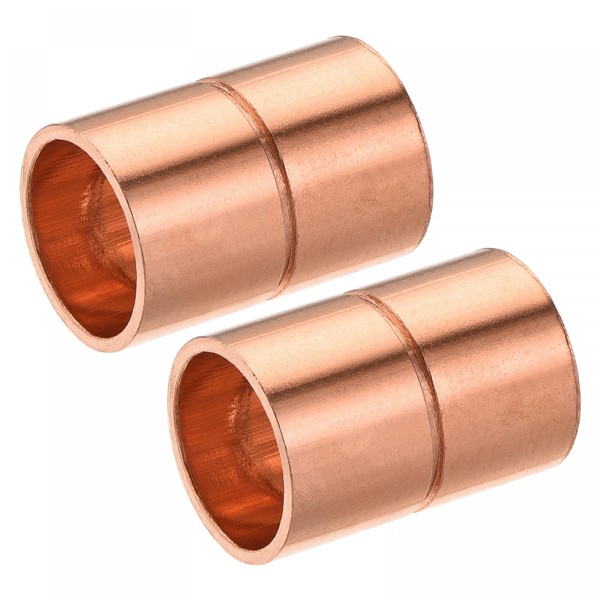 uxcell Copper Pipe Coupling 0.4 inch (10 mm) Straight Connection