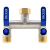 Brass Garden Hose Splitter 2-Way Heavy Duty - 3/4" GHT