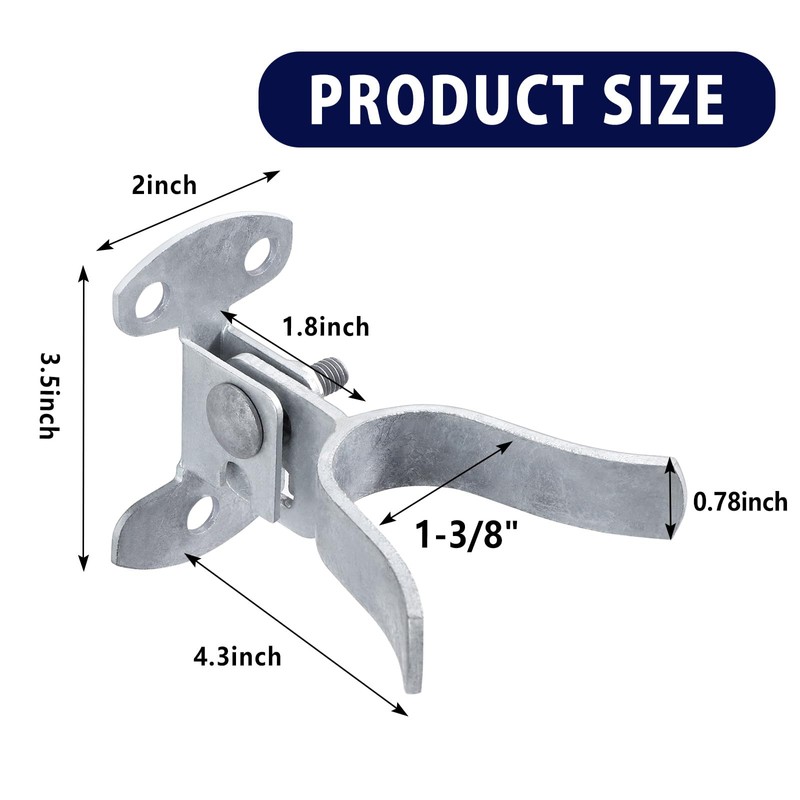 SIHAI 1-3/8" Chain Link Fence Gate Latch, Wall Mount (Flat