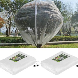 Large 2 Packs Fruit Tree Netting Bags with Zipper and Drawstring, Insect Bird Barrier Netting Plant Covers for Fruit Vegetable Trees, Bushes,Flower in Garden (10 * 10ft)