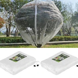 KEOHOLI Large 2 Packs Fruit Tree Netting Bags with Zipper and Drawstring, Insect Bird Barrier Netting Plant Covers for Fruit Vegetable Trees, Bushes,Flower in Garden (10 * 10ft)