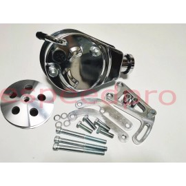 espeedpro21 SBC SB Chevy Chrome Saginaw Power Steering Pump + Aluminum Bracket & Pulley Kit