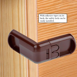 Baby Safety Lock, Eco-Friendly 3 Colors Optional 5Pcs Baby Cabinet Lock for Cabinet for Door for Cupboard for Locking The Drawer (Brown)