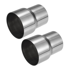 X AUTOHAUX 2 Pcs Exhaust Pipe Adapter Connector Reducer, 2.5" ID - 3" ID Exhaust Adapter Universal for Car Truck Pickup Durable Stainless Steel Silver Tone