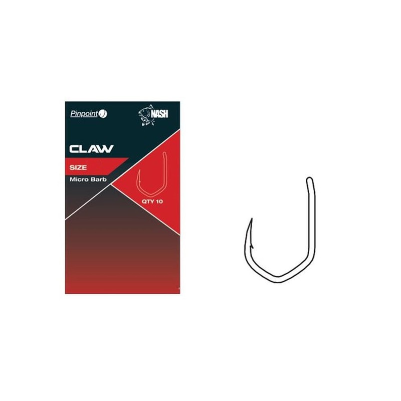 Nash Pinpoint Claw Micro Barbed Hooks Qty 10 (Size 4)