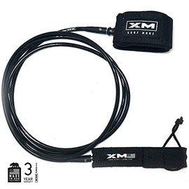 XM SURF MORE Surfboard Leash - Premium Surf Leash for Short Boards & Long Boards - Adjustable, Ultra-Strong Strap for Ankle Support - Big Wave Strength Cord (.317in) - USA Made