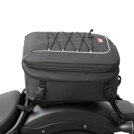 KEMIMOTO Motorcycle Tail Bag, 22L-30L Expandable Waterproof Rear Seat Bag Helmet Backpack with Rain Cover for Motorbike Accessories