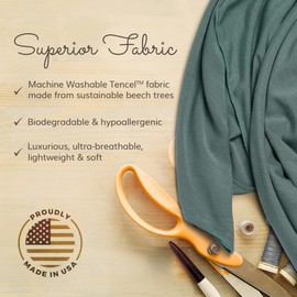 Happyluxe Travel Pillow Case 2 Pack - 13 x 17in Small Pillow Covers for Camping, Nap Pods, RV, and Airplane. Size Compatible Toddler Pillowcases - Soft, Sage Green - Made in The USA