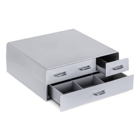 Navaris Coffee Pod Holder with 4 Drawers - Compatible with Nespresso, CBTL, K-Cups, Verismo - Capsule Storage Organizer 2-Tier Container Box - Gray