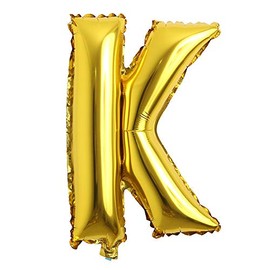 40 inch Letter Balloons Gold Alphabet Number Balloons Foil Mylar Party Wedding Bachelorette Birthday Bridal Shower Graduation Anniversary Celebration Decoration can fly with helium (40 INCH Gold K)