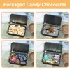 Rectangular Tin Box Metal Tins with Lids, Black Small Metal