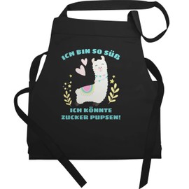 Shirtracer - Apron Gift - Funny - Adult - Lama Ich bin so süß ich könnte Zucker Pupsen, 1 black