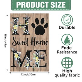 DMERBYL Home Sweet Home Spring Summer Garden Flag 12 x 18 Inch Lawn Flag Double Sided Printed with Pattern Outdoor Yard Welcome Flag Farmhouse Seasonal Decoration