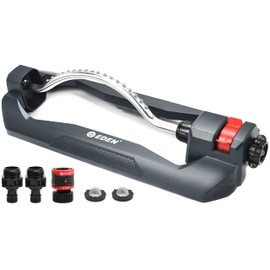 Eden 96214 Lawn Sprinkler, Sprinkler with 18 Hole Brass Nozzles, Water Sprinkler for Lawn & Garden W/Quick Connect Starter Set,