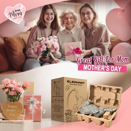 GIGALUMI Elephant Statue Solar Garden Decor, Birthday Gifts for Women, Gifts for Mom Grandma Senior Elder, Outdoor Elephant Decor Ornament for Balcony, Garden, Patio, Yard, Lawn (Twinkling Mode Only)