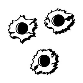 DOOMSDAYDECALS Bullet Holes - Black Vinyl Decal for Car Window, Exterior (8 Inch)