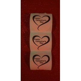 Unbranded 25 Pink Happy Valentine's Day Labels Stickers Heart Love