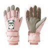 Ski Gloves with Thick Warm Liner Windproof Cartoon Print Hand