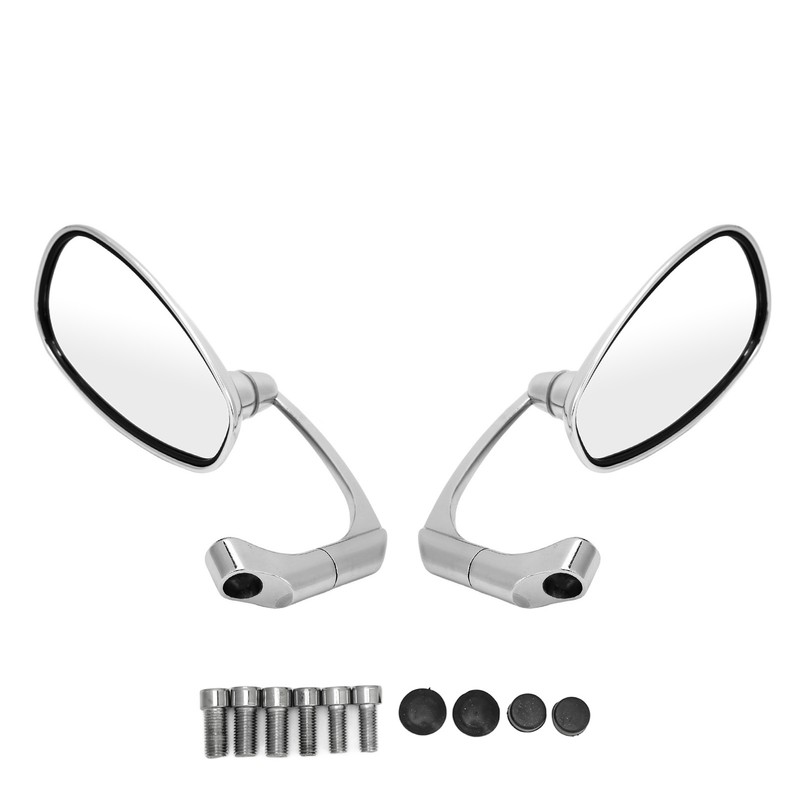 Pair 8mm 10mm Motorcycle Rearview Side Mirror Adjustable Angle Retro