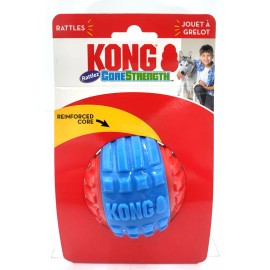 KONG CoreStrength Rattlez Ball LARGE Durable Fetch & Chew Dog Toy 3"