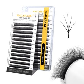 NAGARAKU NAGARAKU 5D W Shape Eyelash Extension VERSION 3.0 lash Supplies Natural Soft Volume 0.07mm D curl 10mm Premade Fans PBT Matte Black Cluster W Lash Easy Fanning False Lashes yy Lashes Wheat Spike Shape