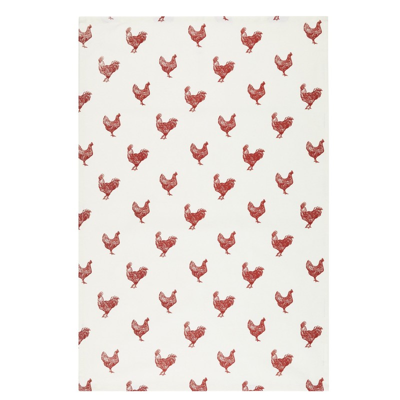 KitchenCraft KCFHENTTPK2 'French Hen' 100% Cotton Printed Chicken Tea Towels,