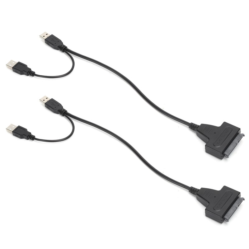 2Pcs Convert Cable USB 2.0 SATA 7 15Pin Adapter for
