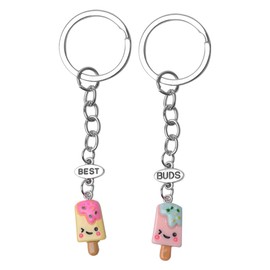 Best Friend Keychain for 2 Ice Cream Party Decorations for Best Buds Besite Bff Birthday Christmas Graduation Gifts for Women Sister Farewell Gifts for Ice Cream Favors Lover Maker Girls Boys