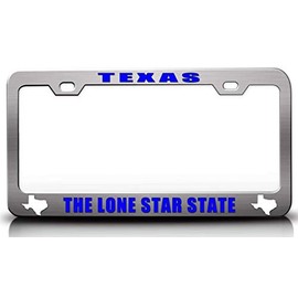 Custom Brother - Texas The Lone Star State Texas Map Style Metal Car SUV Truck License Plate Frame Ch t14